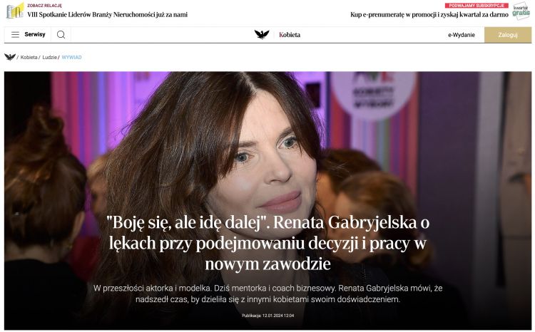 „Boję się, ale idę dalej” – wywiad dla „Rzeczpospolitej”